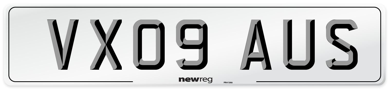 VX09 AUS Number Plate from New Reg